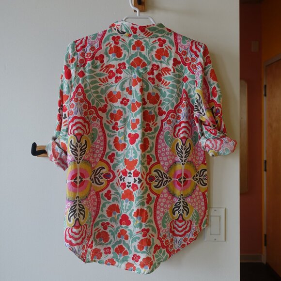 Boden linen floral shirt 4P 4 petite - Picture 14 of 16